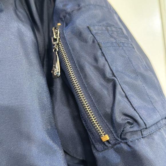 🔵 Vintage Y2K Baby Phat Blue Hooded Bomber Puffer Jacket Size XL - Picture 8 of 13